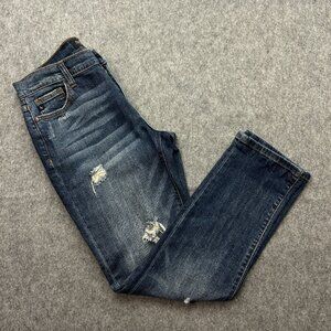 Judy Blue Boyfriend Fit Jeans Women's Size 7 / 28 Mid Rise Distressed Denim